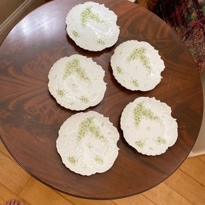 Antique Hand painted serving plate set of 5